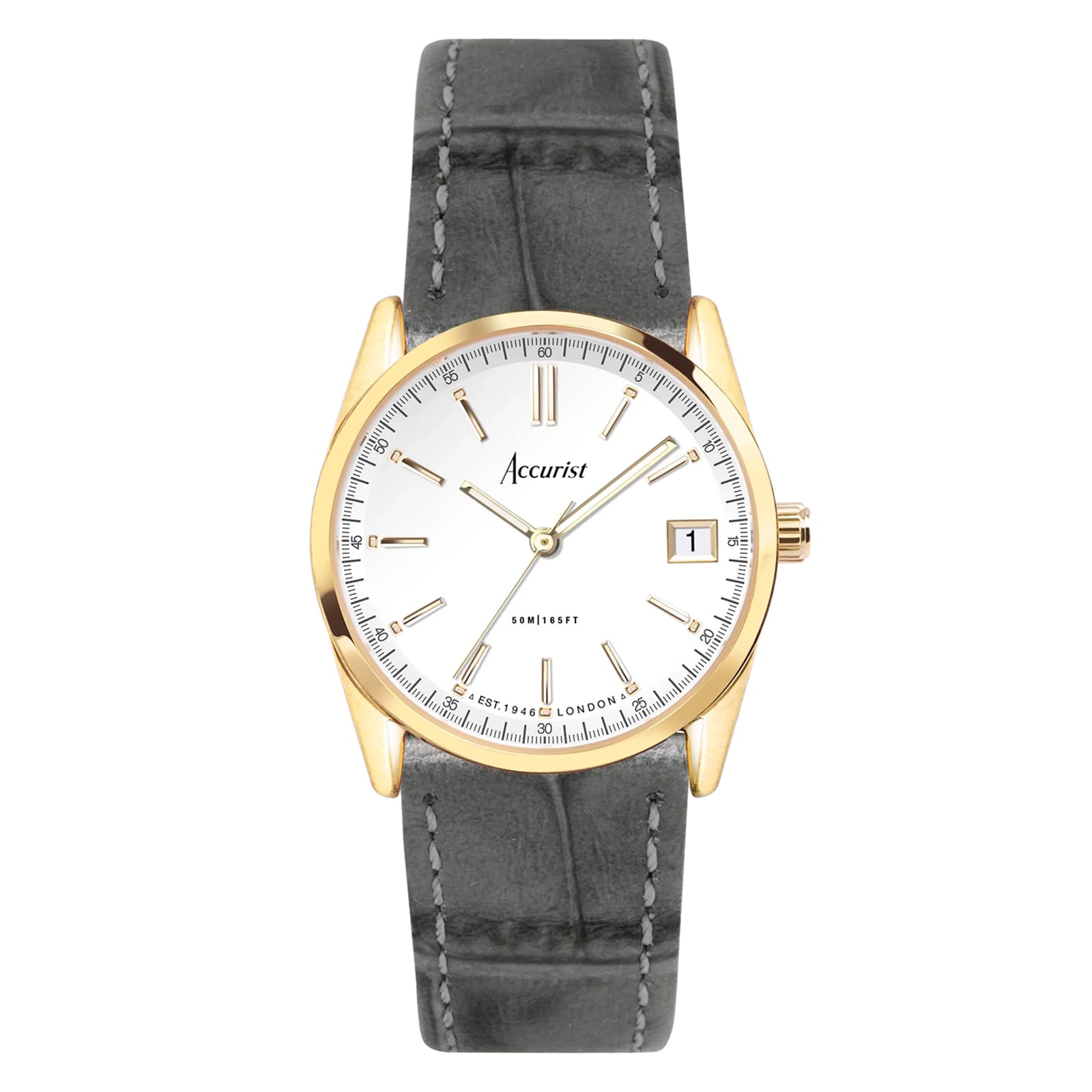 Accurist Everyday Grey Leather White Dial Ladies Watch Accurist Everyday Grey Leather White Dial Ladies Watch