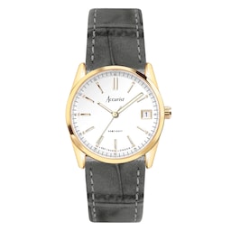 17451254 - Everyday Grey Leather White Dial Ladies Watch