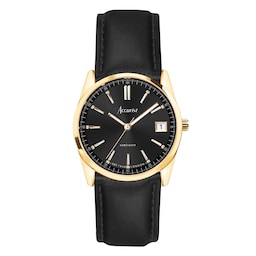 17451255 - Everyday Black Leather Black Dial Ladies Watch
