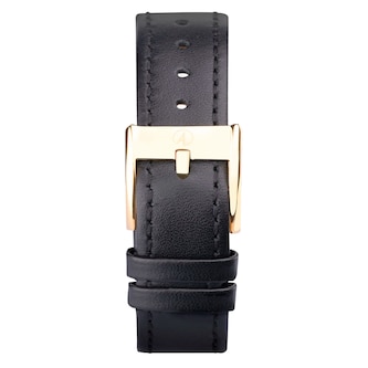 Accurist Everyday Black Leather Black Dial Ladies Watch