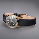 Accurist Everyday Black Leather Black Dial Ladies Watch