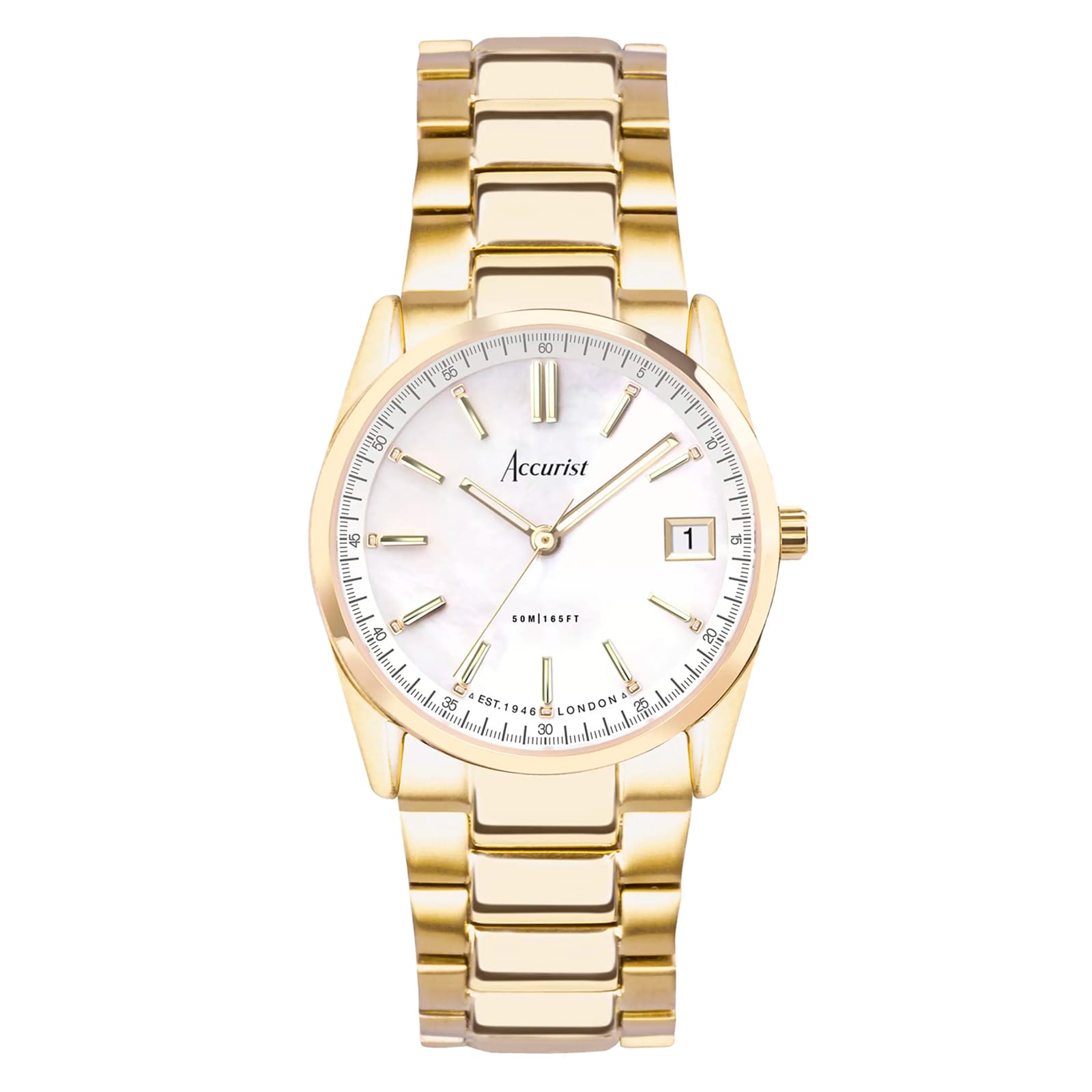 Accurist Everyday Yellow Gold Mother of Pearl Ladies Watch Accurist Everyday Yellow Gold Mother of Pearl Ladies Watch