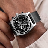 Accurist Origin Black Leather Strap Chronograph 41mm Watch