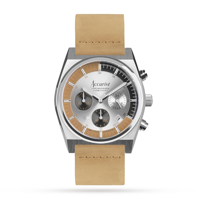 Accurist Origin Tan Leather Strap Chronograph 41mm Watch