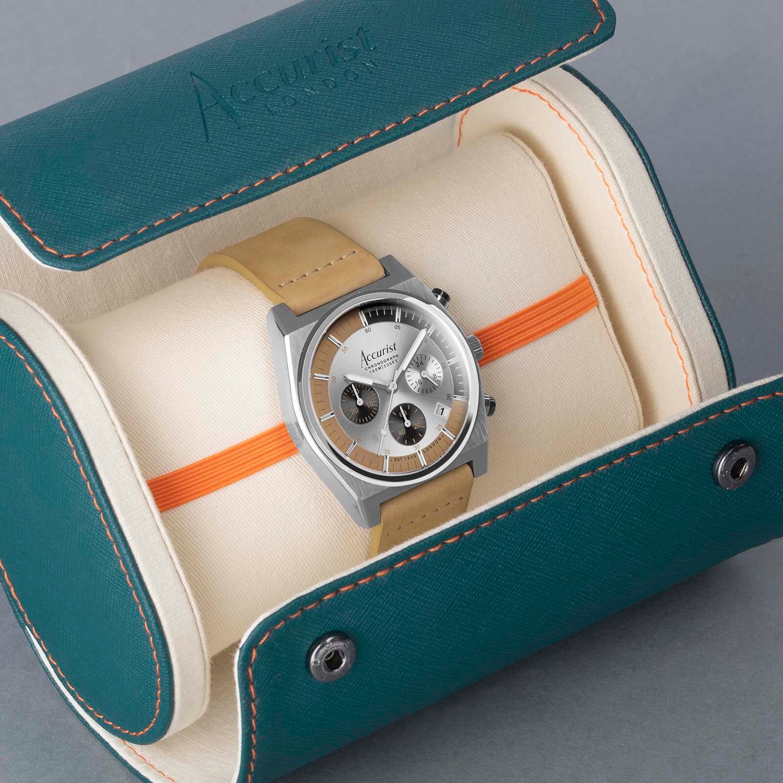 Accurist Origin Tan Leather Strap Chronograph 41mm Watch 70006 | Goldsmiths