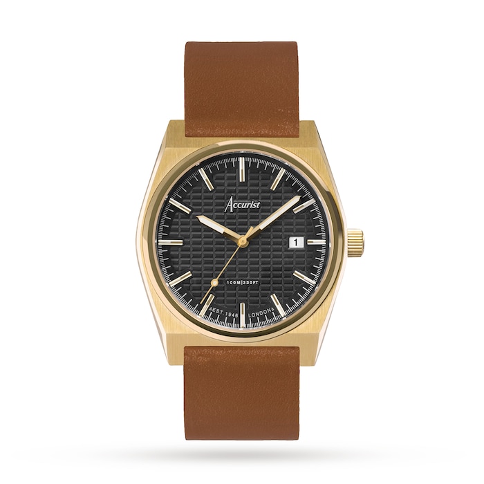 Accurist Origin Brown Leather Strap 41mm Watch