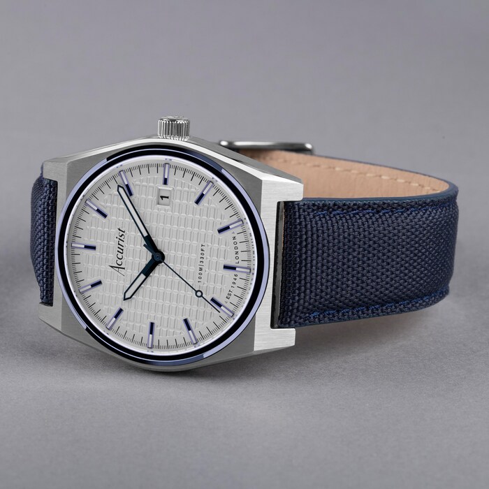 Accurist Origin Blue Canvas Strap 41mm Watch