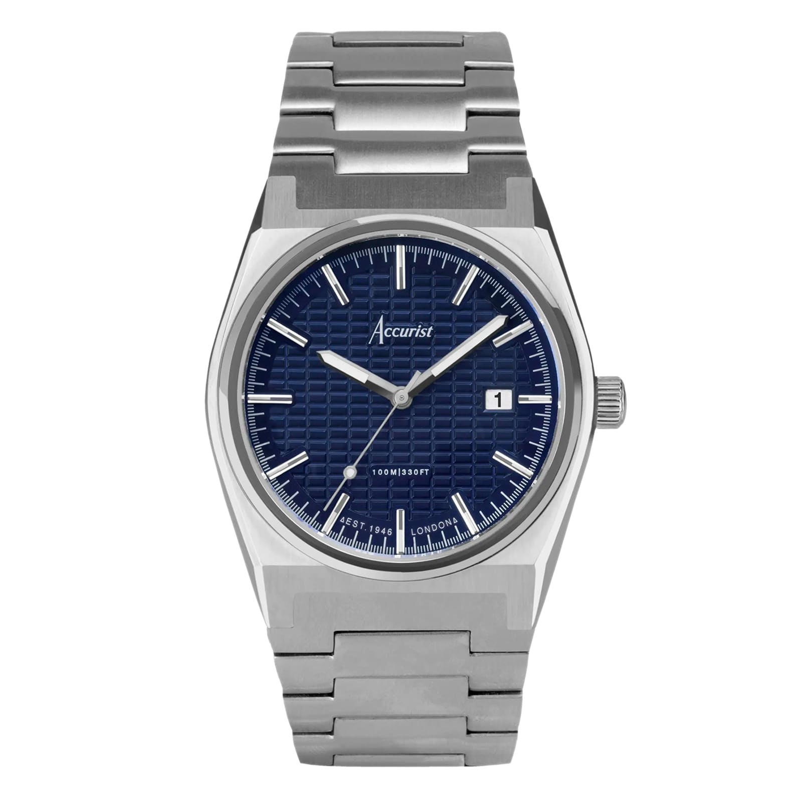 Accurist Origin Stainless Steel Blue Dial Mens Watch