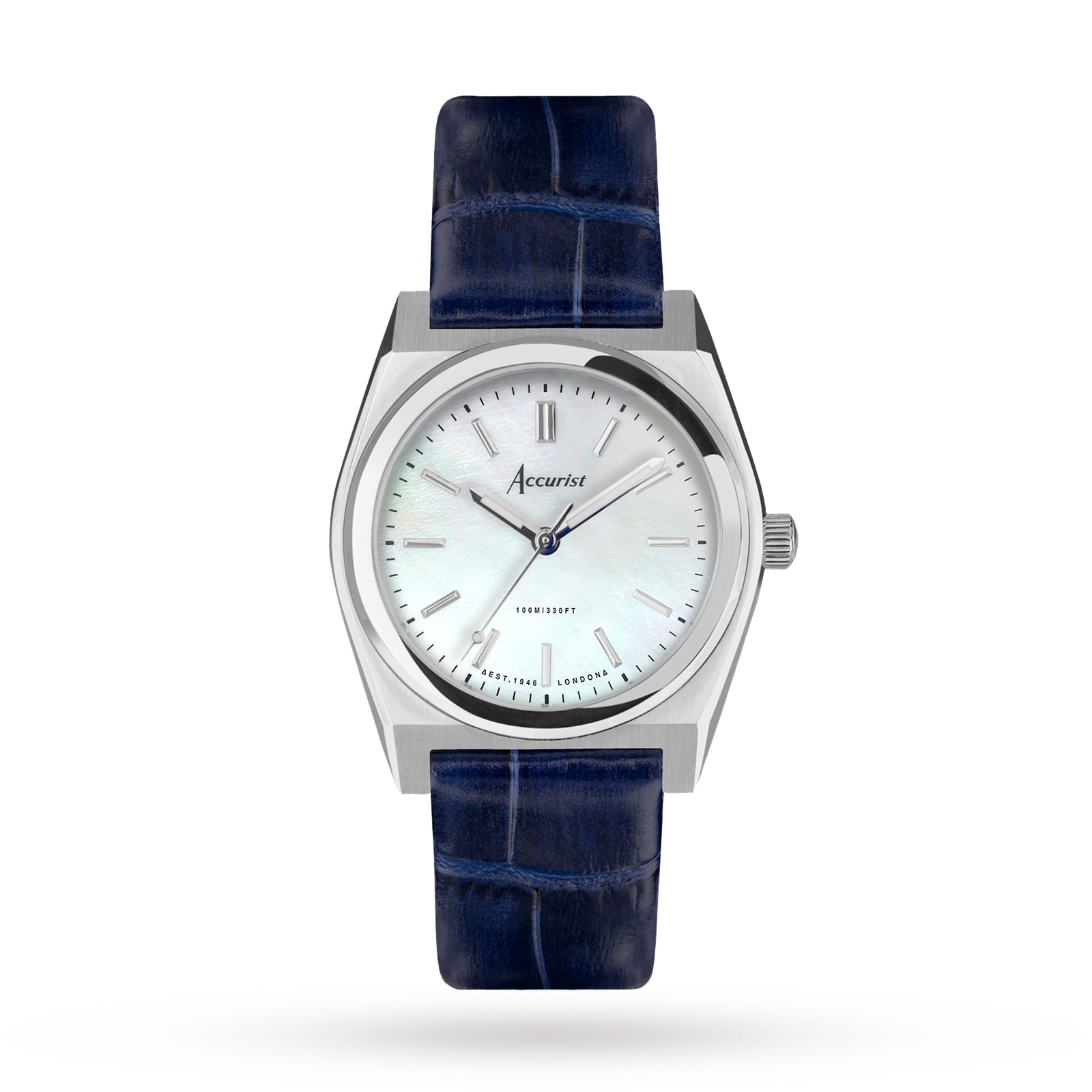 Origin Blue Leather Strap 34mm Watch
