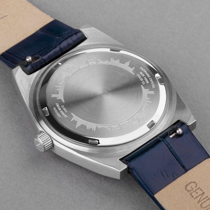 Accurist Origin Blue Leather Strap 34mm Watch