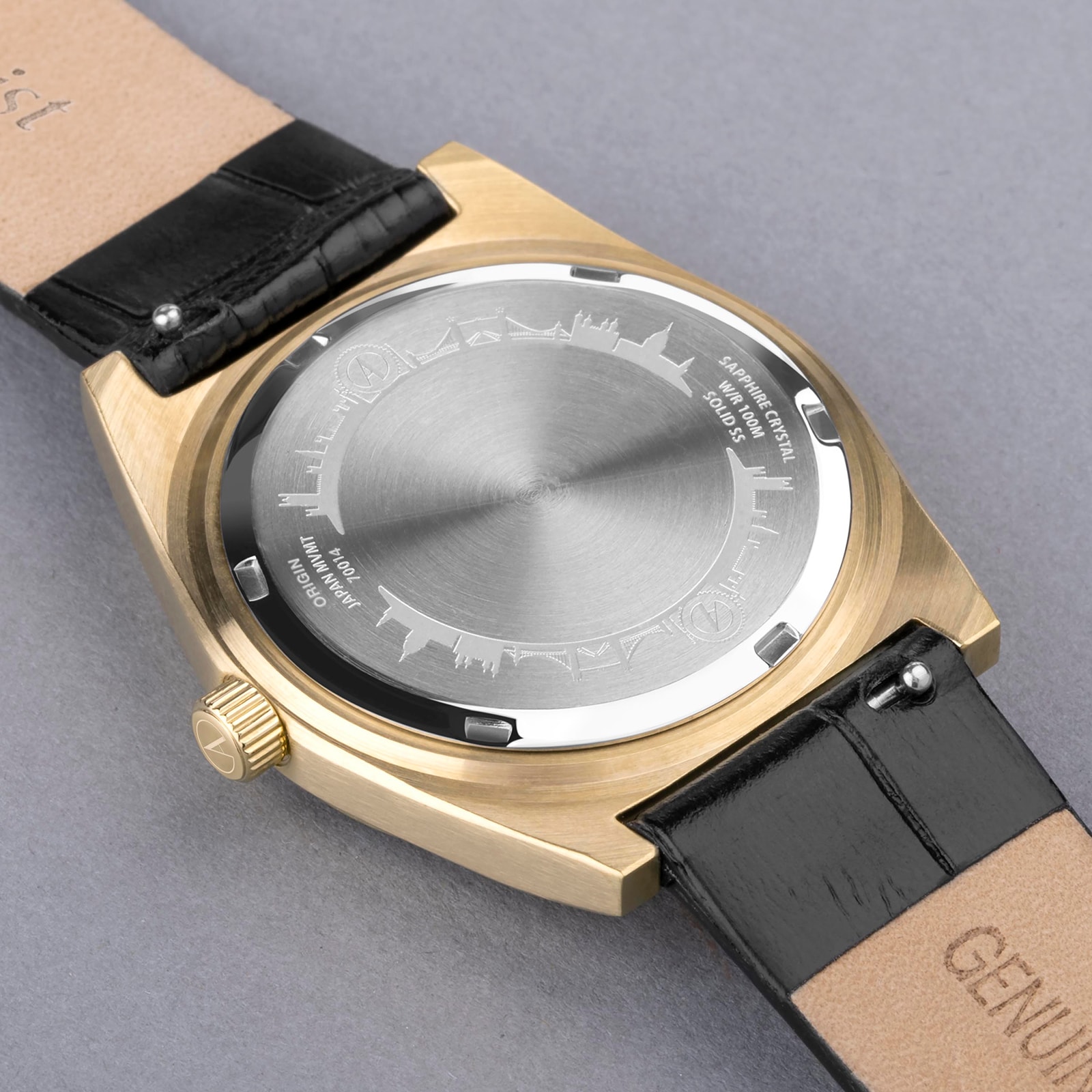 Accurist Origin Black Leather Strap 34mm Watch