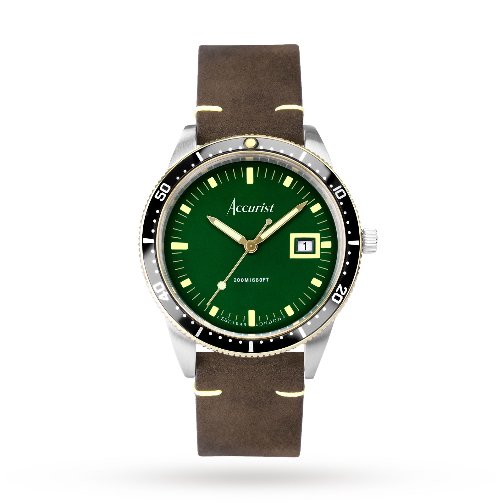 Dive Brown Leather Strap 42mm Watch