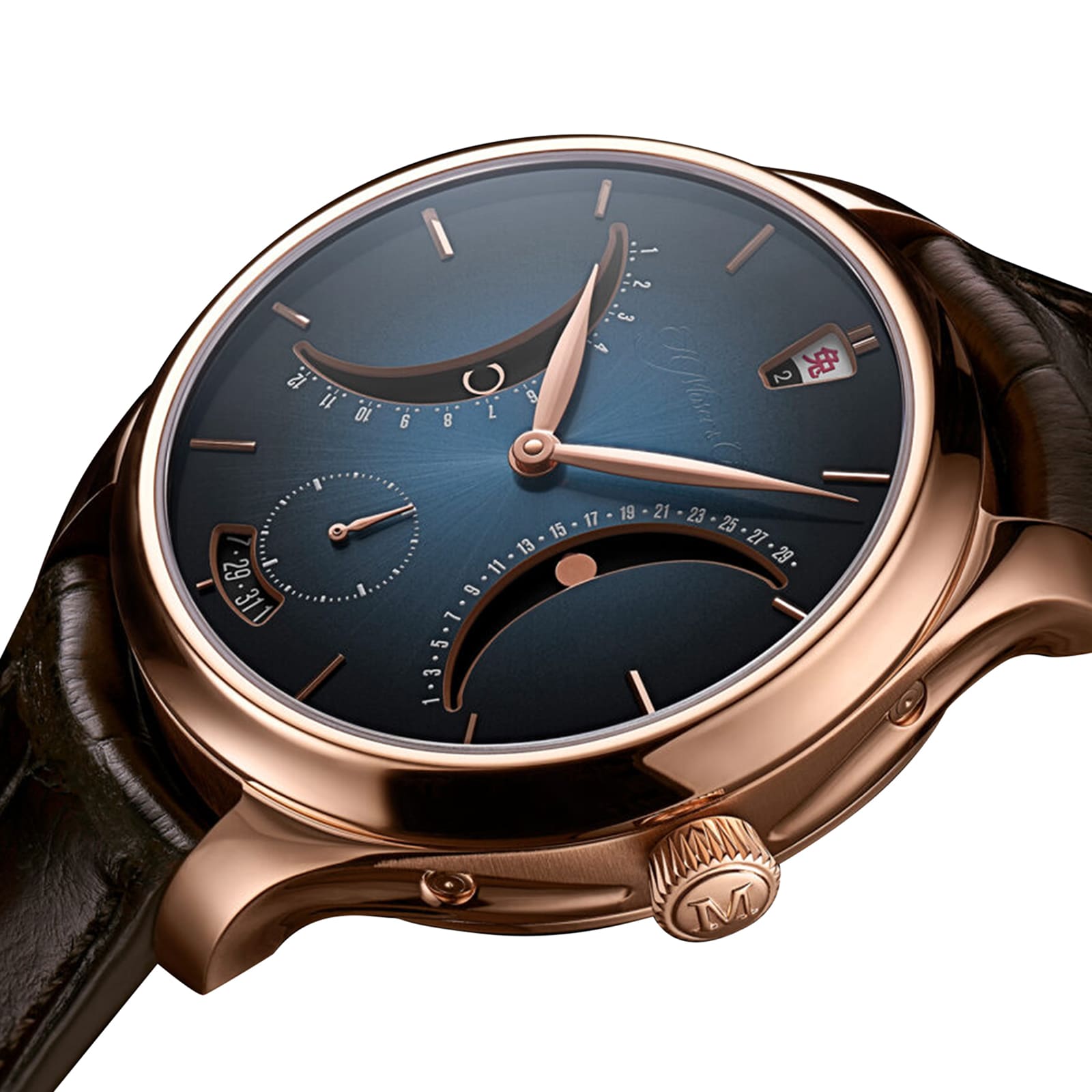 H. Moser & Cie Endeavour Chinese Calendar 40mm Limited Edition Mens Watch Blue