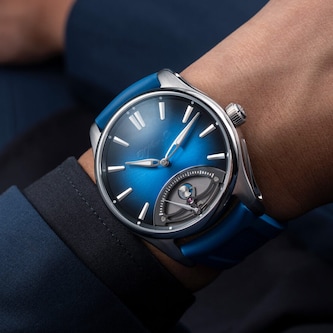 H. Moser & Cie Pioneer Retrograde Seconds Midnight Blue 42.8mm Mens Watch