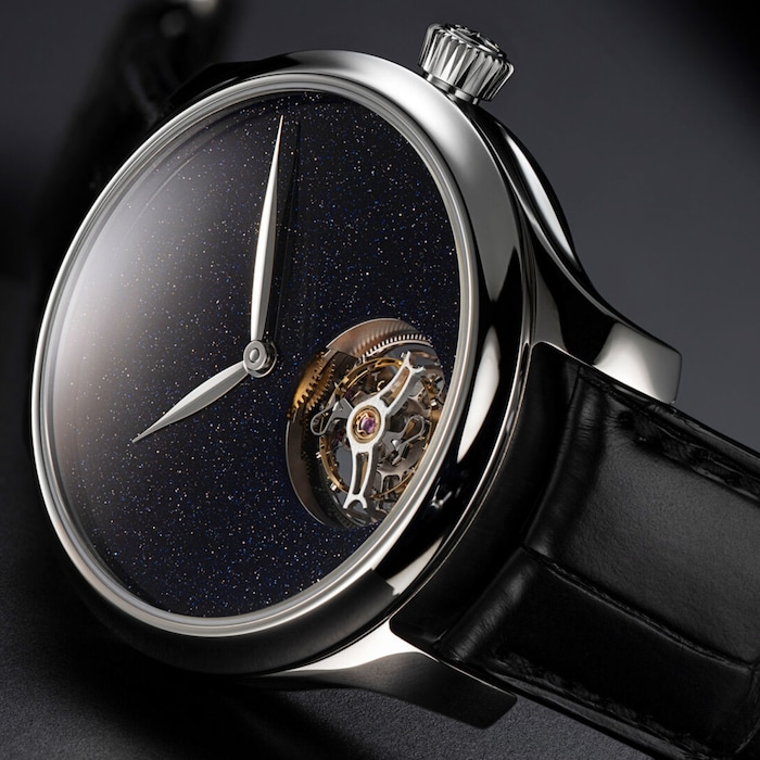 H. Moser & Cie Endeavour Aventurine Tourbillon 40mm Mens Watch Blue