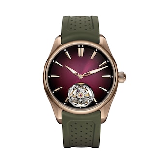 H. Moser & Cie Pioneer Tourbillon  40mm Mens Watch Burgundy