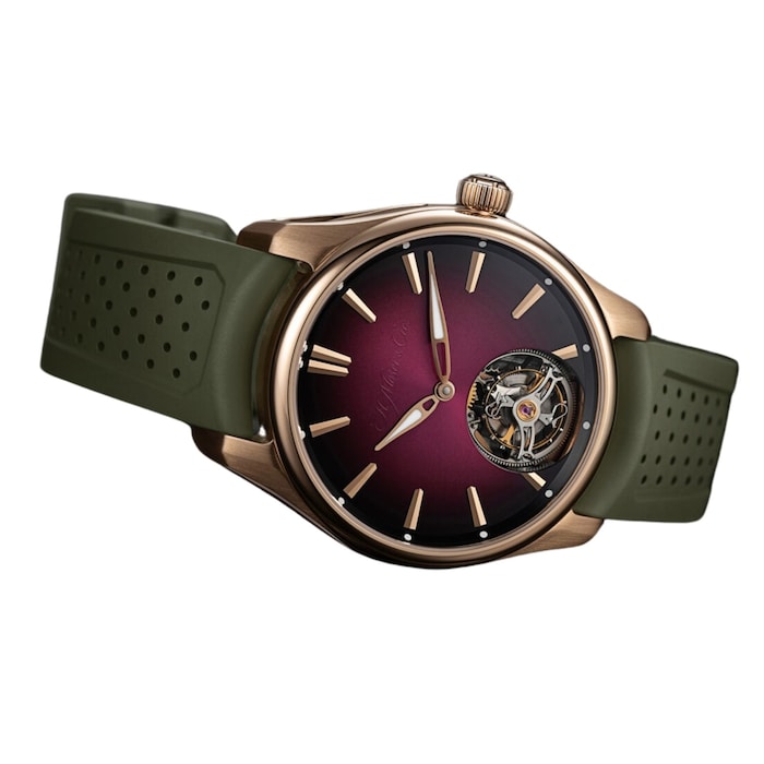 H. Moser & Cie Pioneer Tourbillon  40mm Mens Watch Burgundy