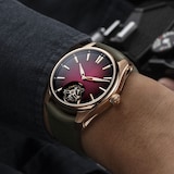 H. Moser & Cie Pioneer Tourbillon  40mm Mens Watch Burgundy