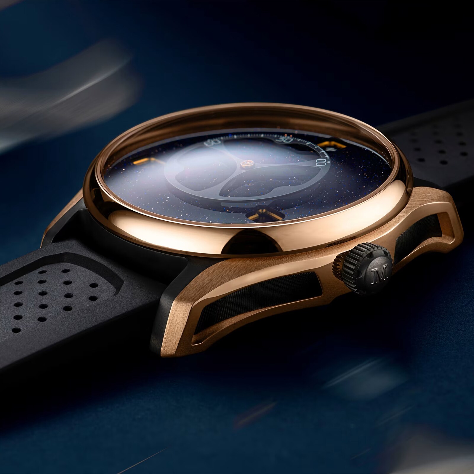 H. Moser & Cie Pioneer Flying Hours 43mm Limited Edition Mens Watch Blue