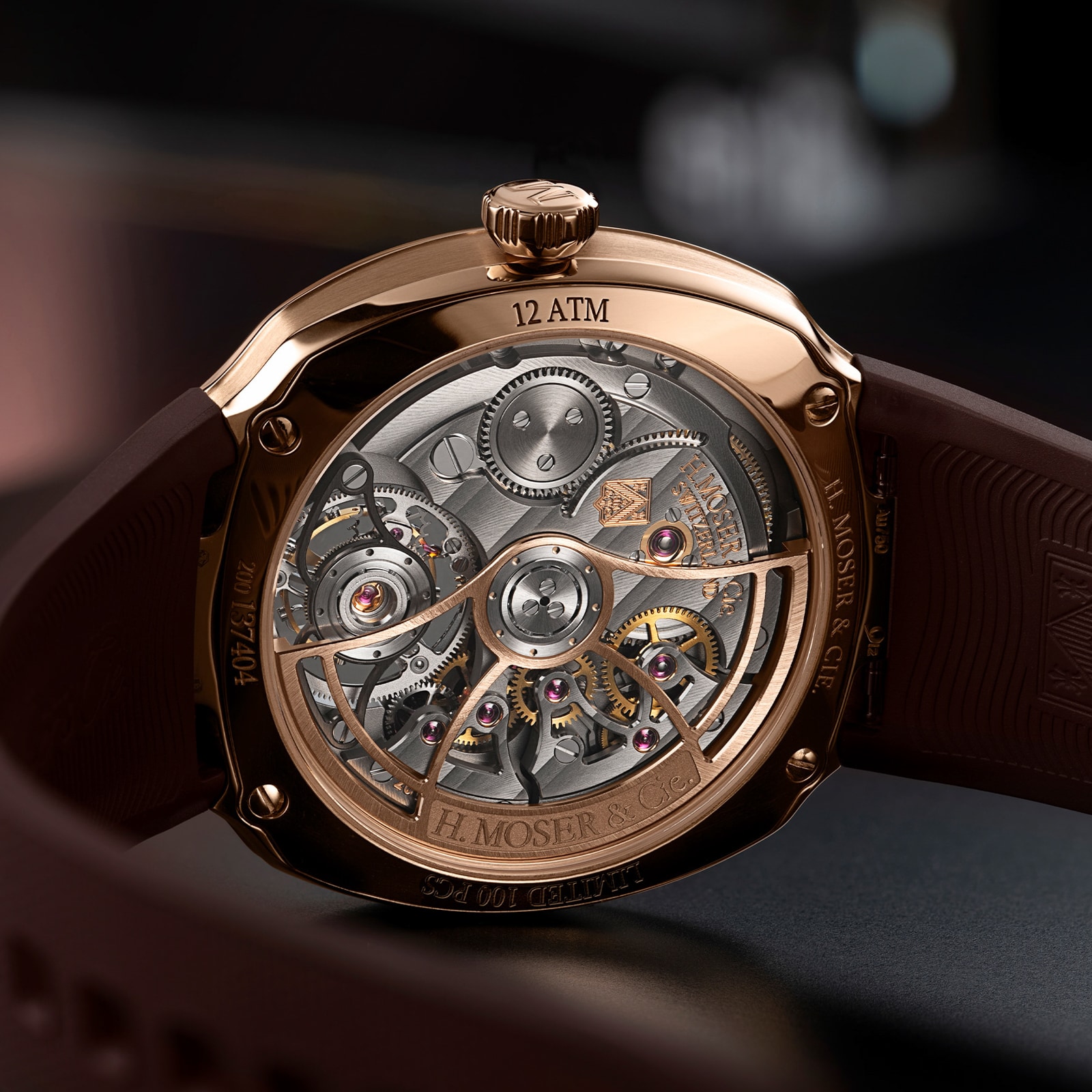 H. Moser & Cie Streamliner Tourbillon Pierre Gasly 40mm Limited Edition Mens Watch Brown