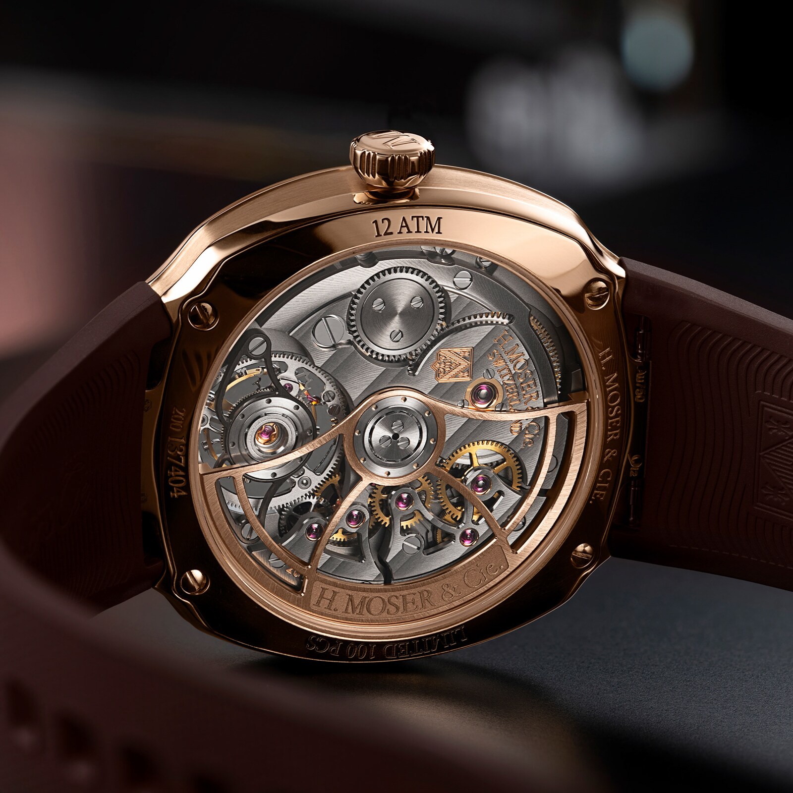 H. Moser & Cie Streamliner Tourbillon Pierre Gasly 40mm Limited Edition Mens Watch Brown