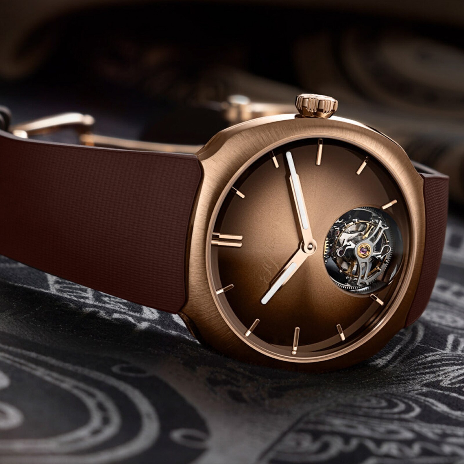 H. Moser & Cie Streamliner Tourbillon Pierre Gasly 40mm Limited Edition Mens Watch Brown