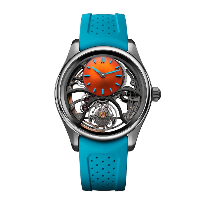 H. Moser & Cie Pioneer Cylindrical Tourbillon Skeleton 43mm Mens Watch
