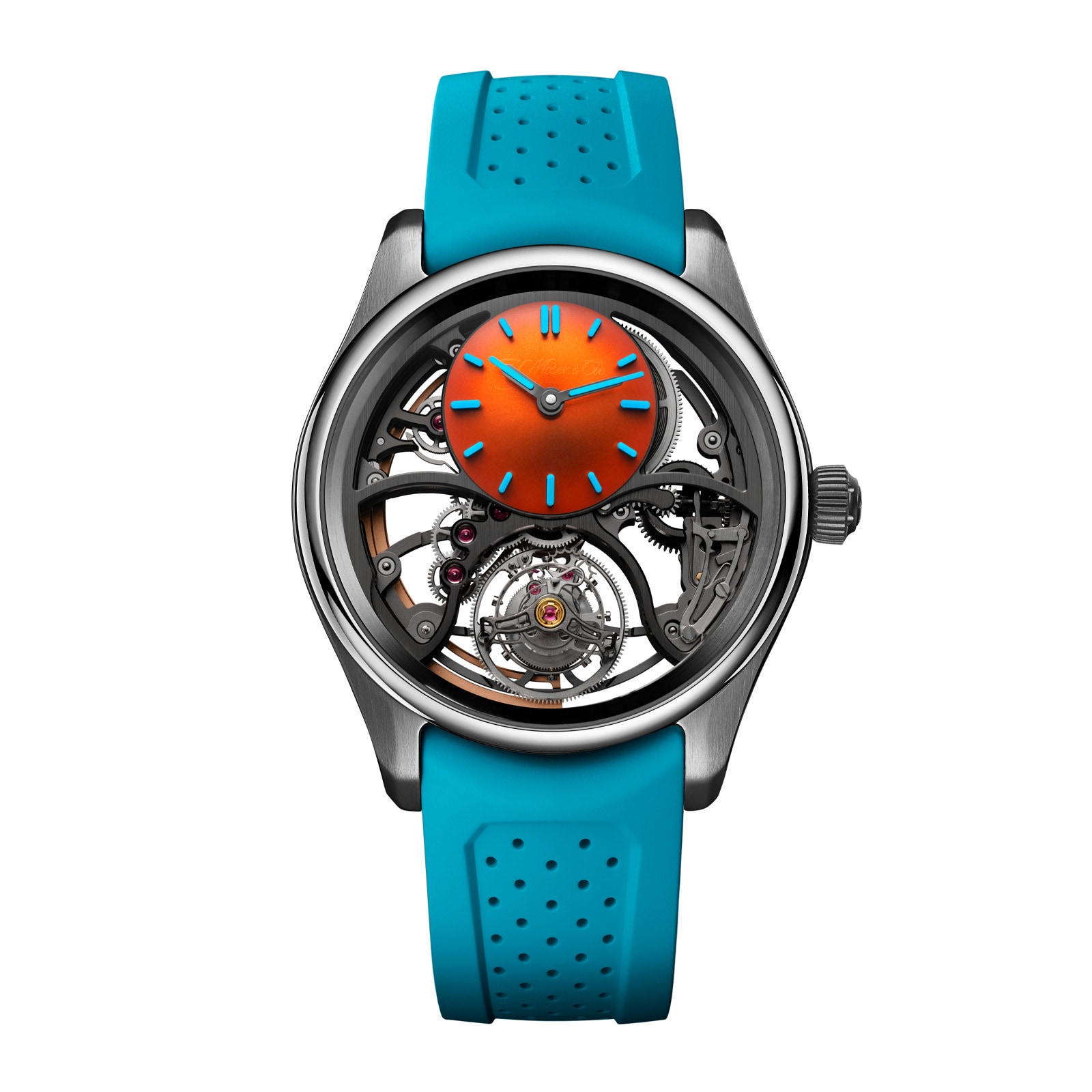H. Moser & Cie Pioneer Cylindrical Tourbillon Skeleton 43mm Mens Watch