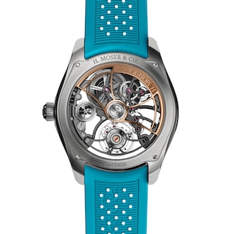 H. Moser & Cie Pioneer Cylindrical Tourbillon Skeleton 43mm Mens Watch