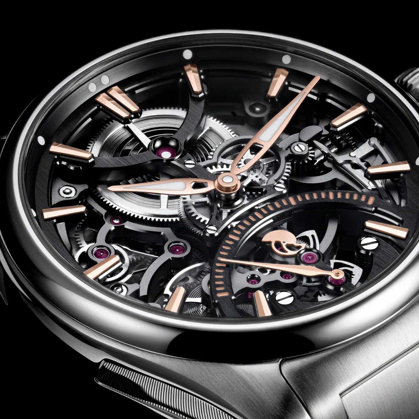H.Moser & Cie Pioneer Skeleton Retrograde Seconds 40mm Mens Watch Skeleton Dial