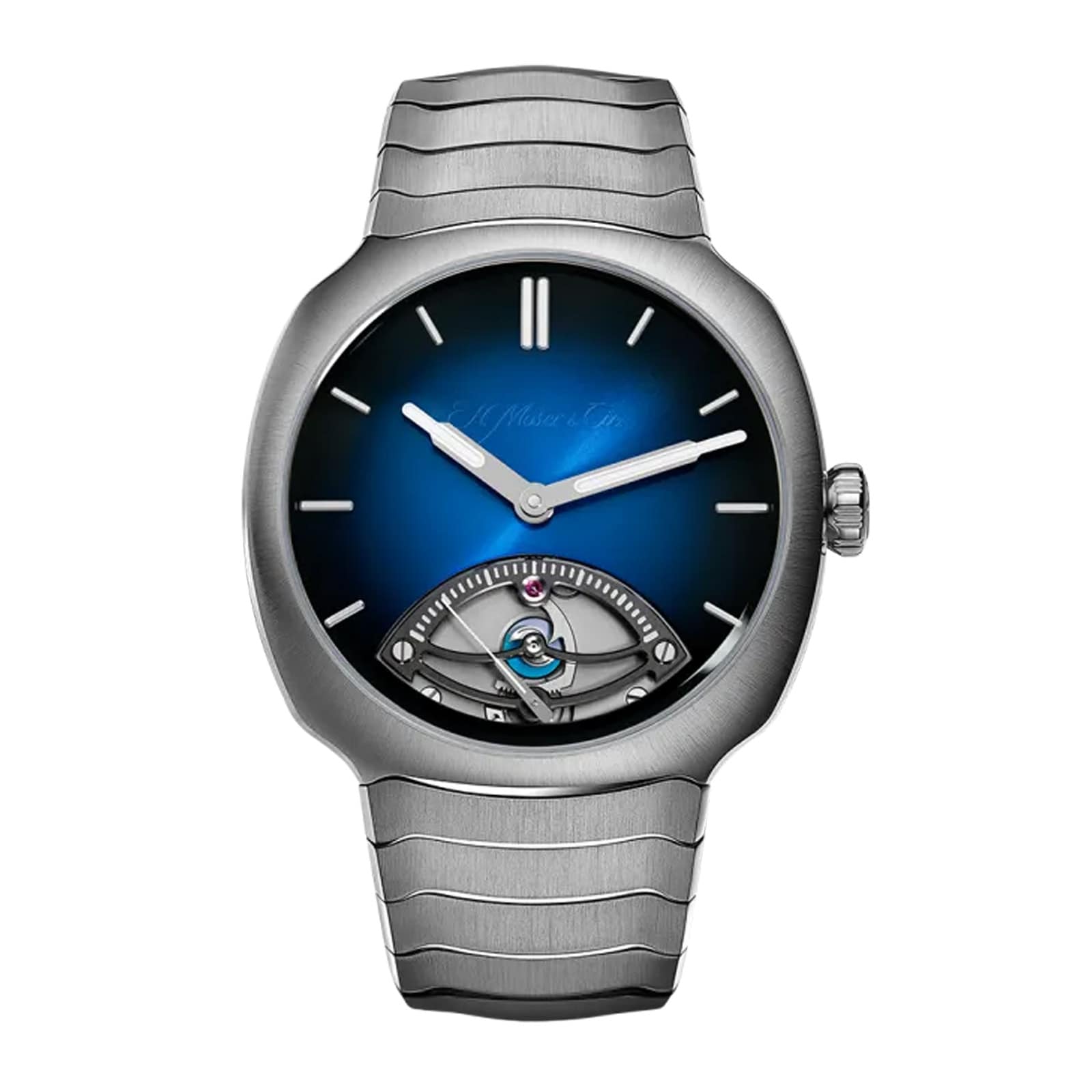 H.Moser & Cie Streamliner Retrograde Seconds 40mm Mens Watch Blue Dial