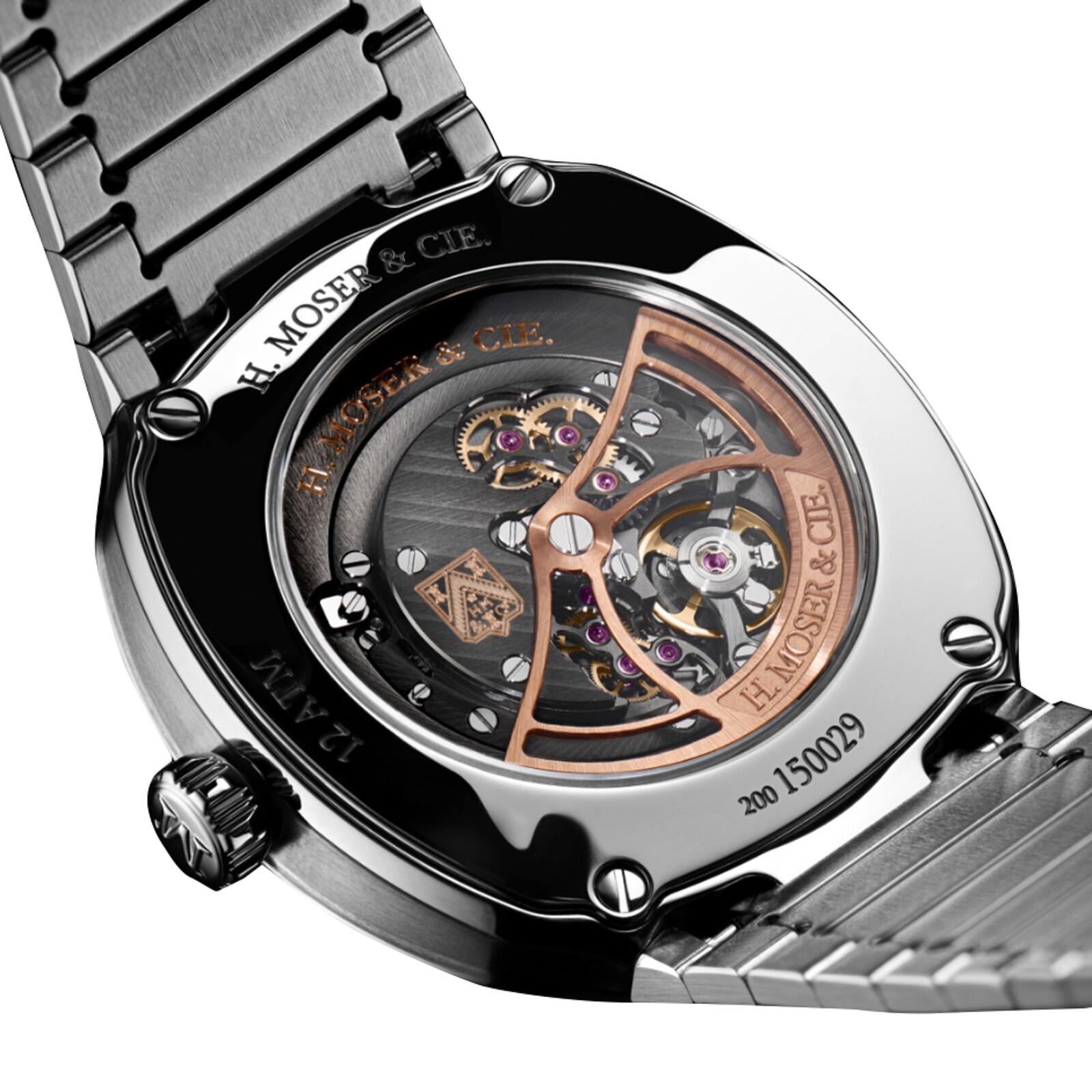 H. Moser & Cie Streamliner Two Hands 34mm Mens Watch Silver