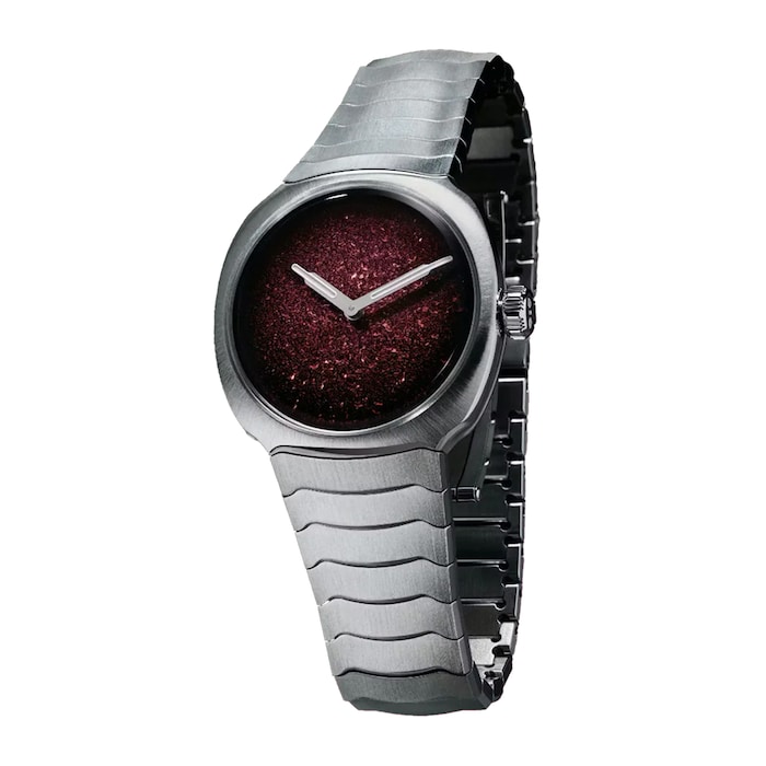 H. Moser & Cie Streamliner Two Hands 28mm Ladies Watch Burgundy