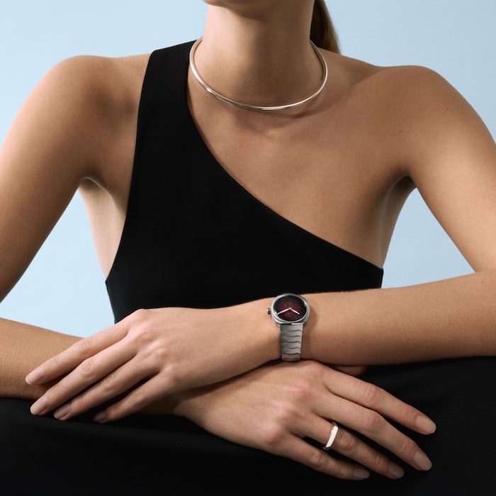 H. Moser & Cie Streamliner Two Hands 28mm Ladies Watch Burgundy