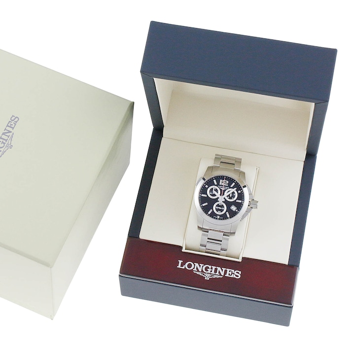 Longines Conquest Mens 41mm Quartz Chronograph Watch