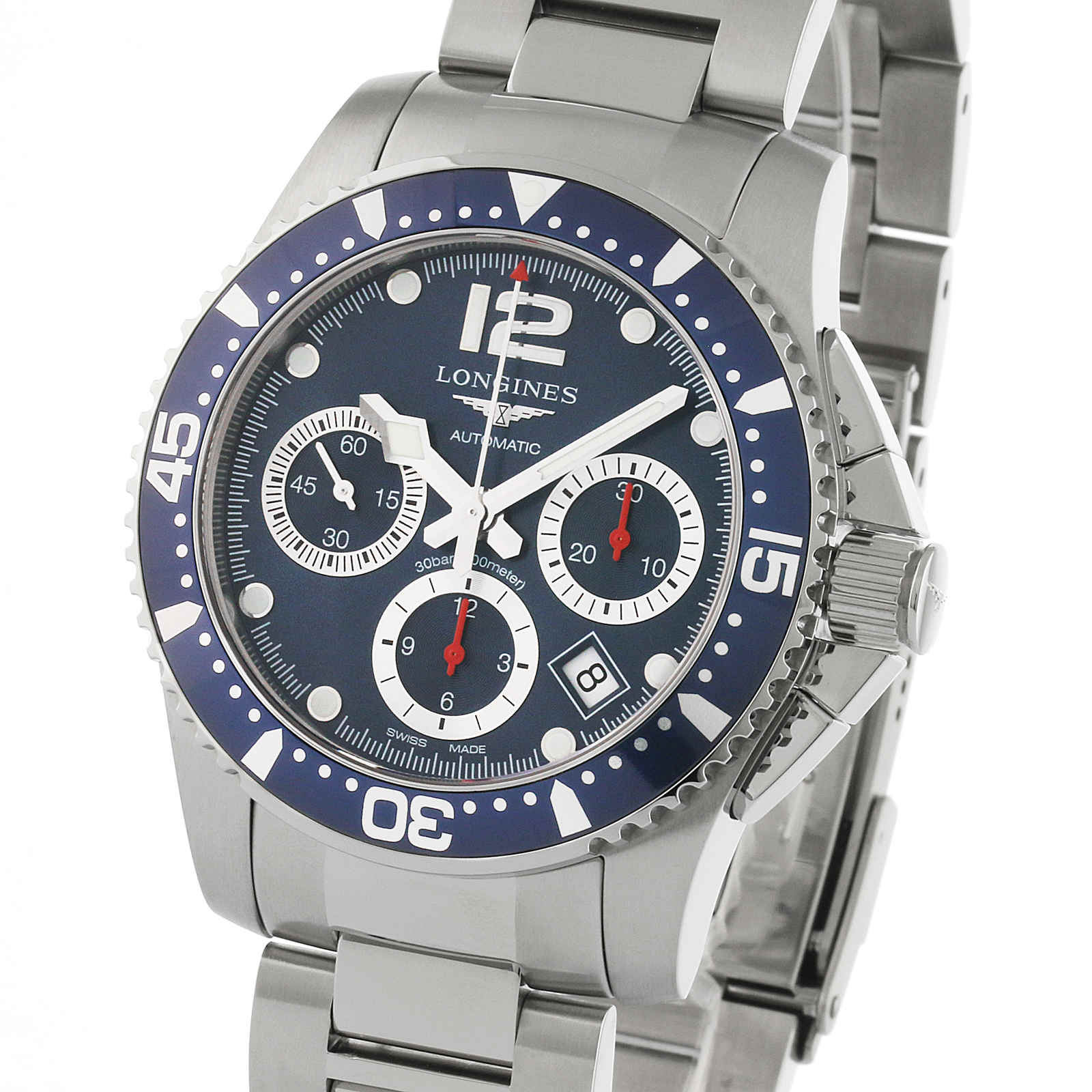 Longines HydroConquest Mens 41mm Automatic Chronograph Watch L37444966 ...