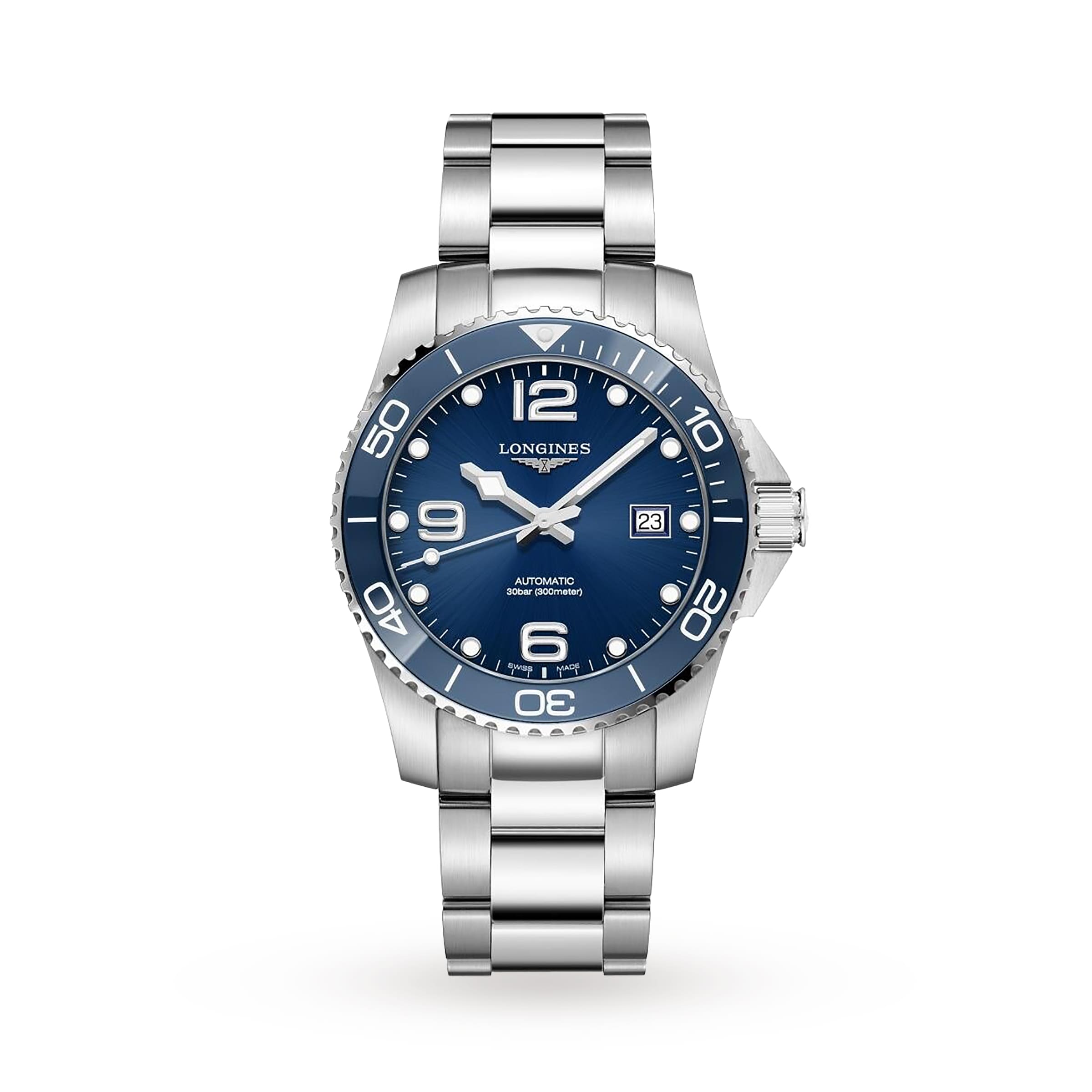 Longines mens watch blue face sale