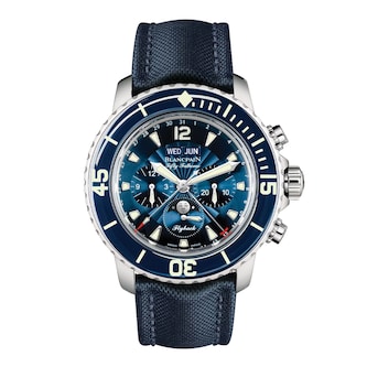 Blancpain Fifty Fathoms Chronographe Flyback Quantieme Complet 45mm Mens Watch Blue Blancpain Fifty Fathoms Chronographe Flyback Quantieme Complet 45mm Mens Watch Blue