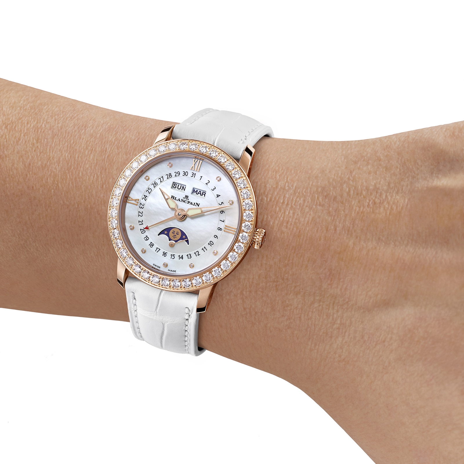 Blancpain Ladybird Quantieme Complet 35mm Ladies Watch Mother Of Pearl Blancpain Ladybird Quantieme Complet 35mm Ladies Watch Mother Of Pearl