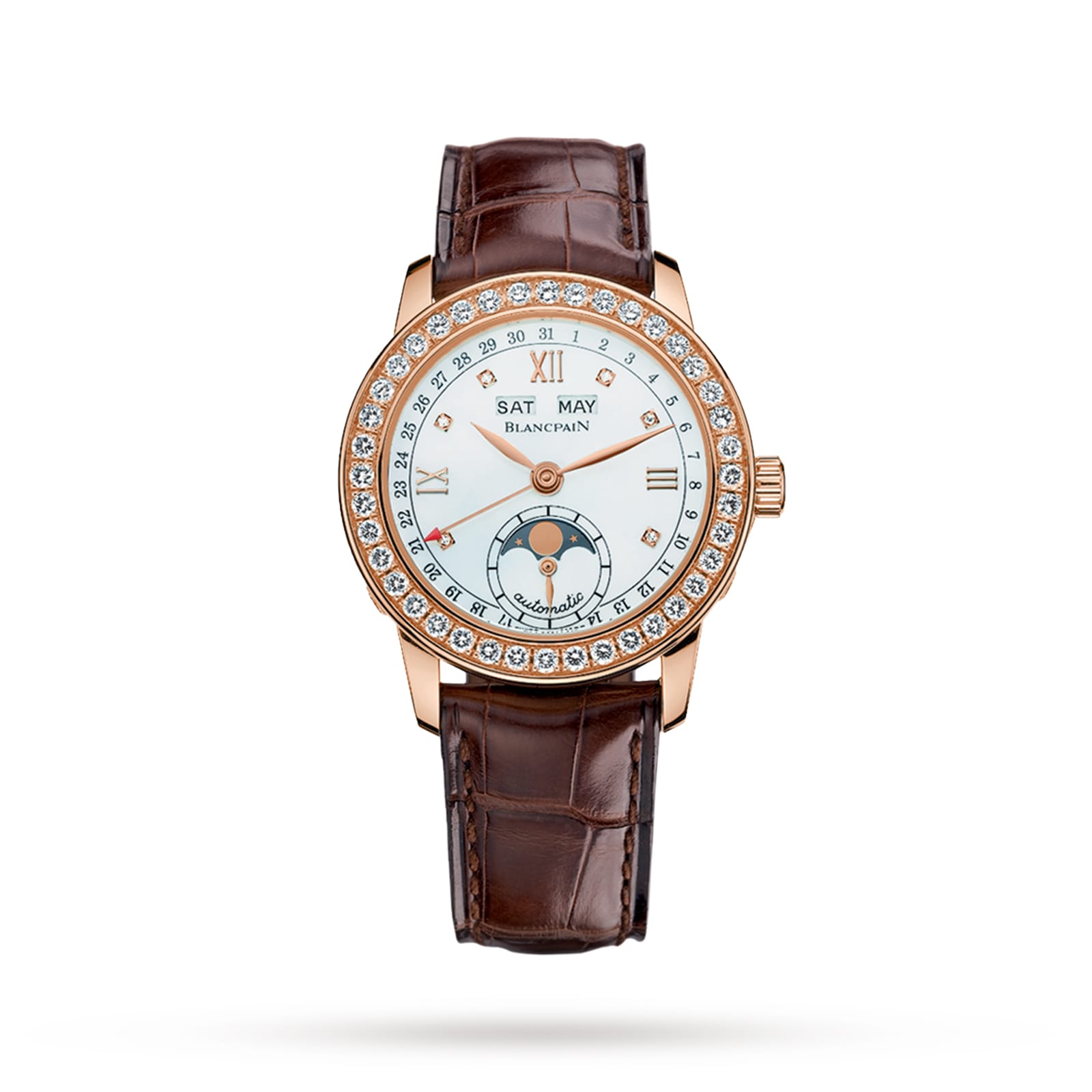 Blancpain Ladybird Quantieme Complet 34mm Ladies Watch Mother Of Pearl