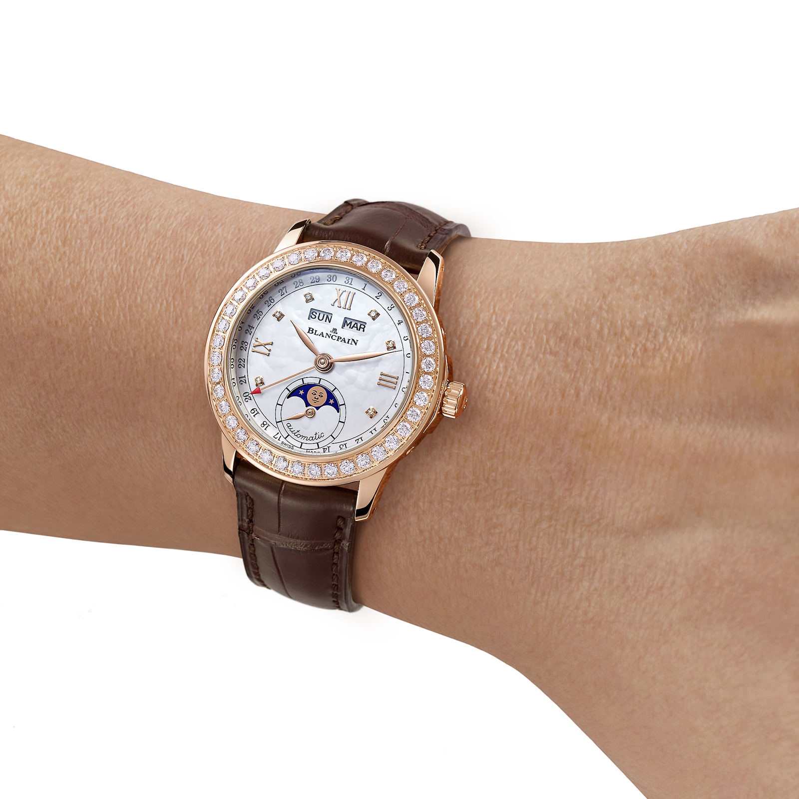 Blancpain Ladybird Quantieme Complet 34mm Ladies Watch Mother Of Pearl Blancpain Ladybird Quantieme Complet 34mm Ladies Watch Mother Of Pearl