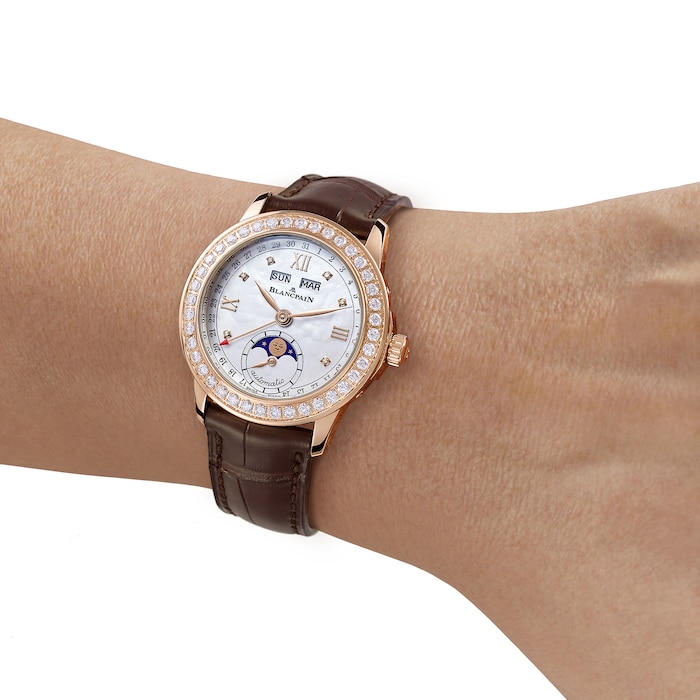Blancpain Ladybird Quantieme Complet 34mm Ladies Watch Mother Of Pearl