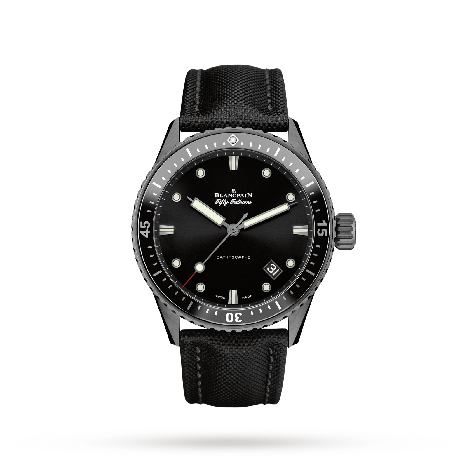 Blancpain Fifty Fathoms Bathyscaphe 43mm Mens Watch Black Blancpain Fifty Fathoms Bathyscaphe 43mm Mens Watch Black
