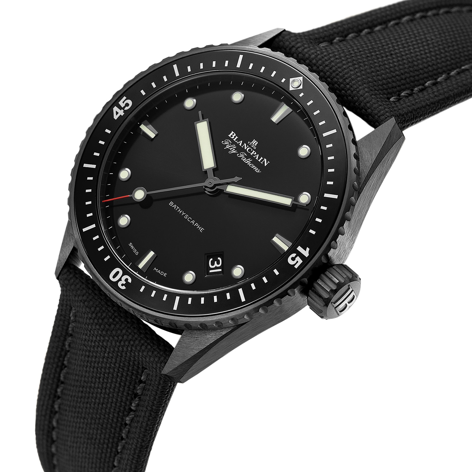 Blancpain Fifty Fathoms Bathyscaphe 43mm Mens Watch Black Blancpain Fifty Fathoms Bathyscaphe 43mm Mens Watch Black