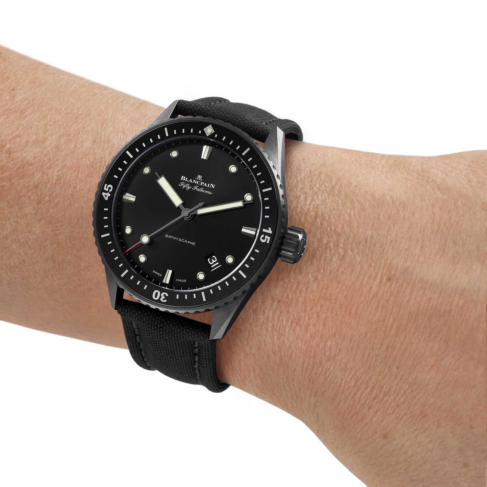 Blancpain Fifty Fathoms Bathyscaphe 43mm Mens Watch Black Blancpain Fifty Fathoms Bathyscaphe 43mm Mens Watch Black