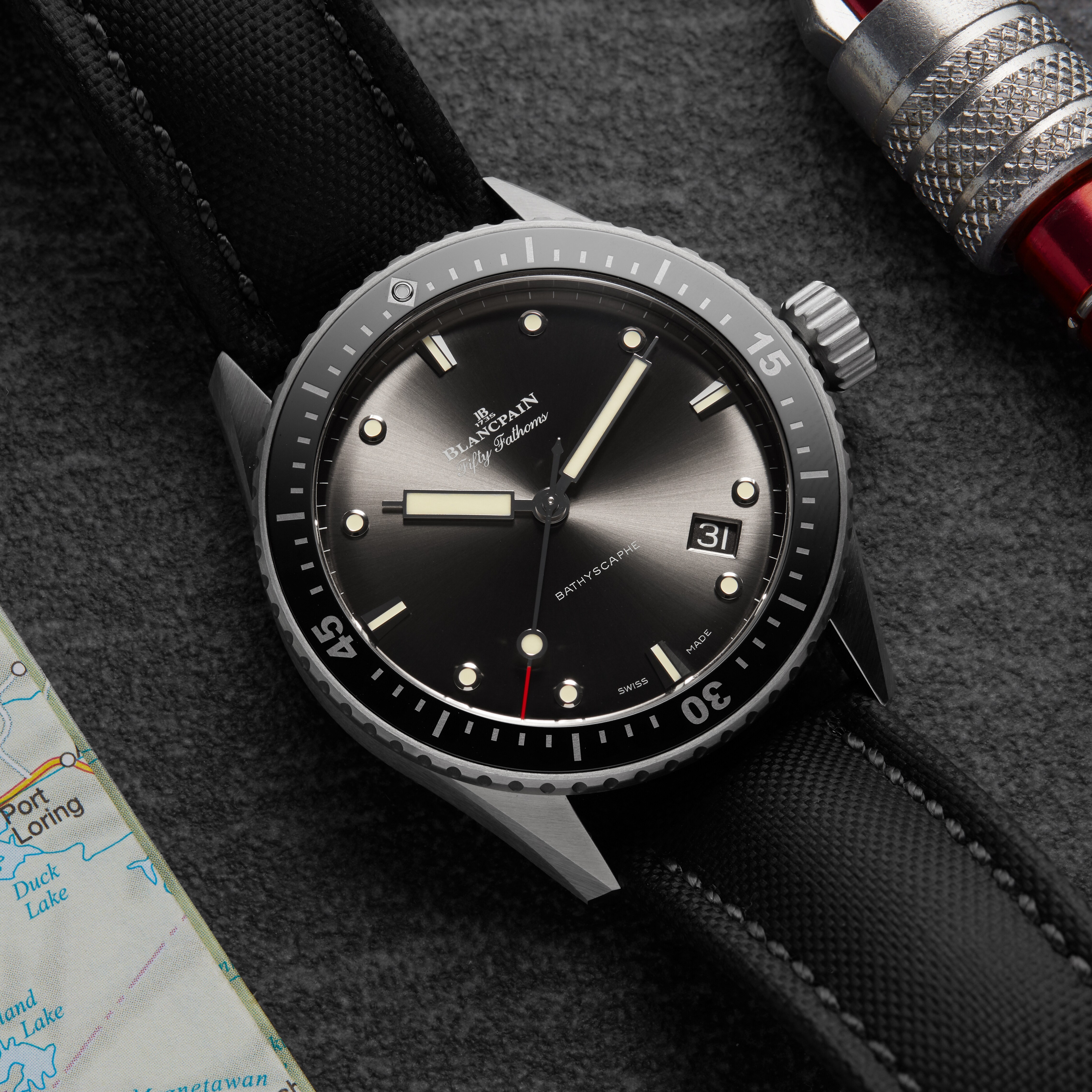 Blancpain fifty fathoms bathyscaphe hotsell black ceramic