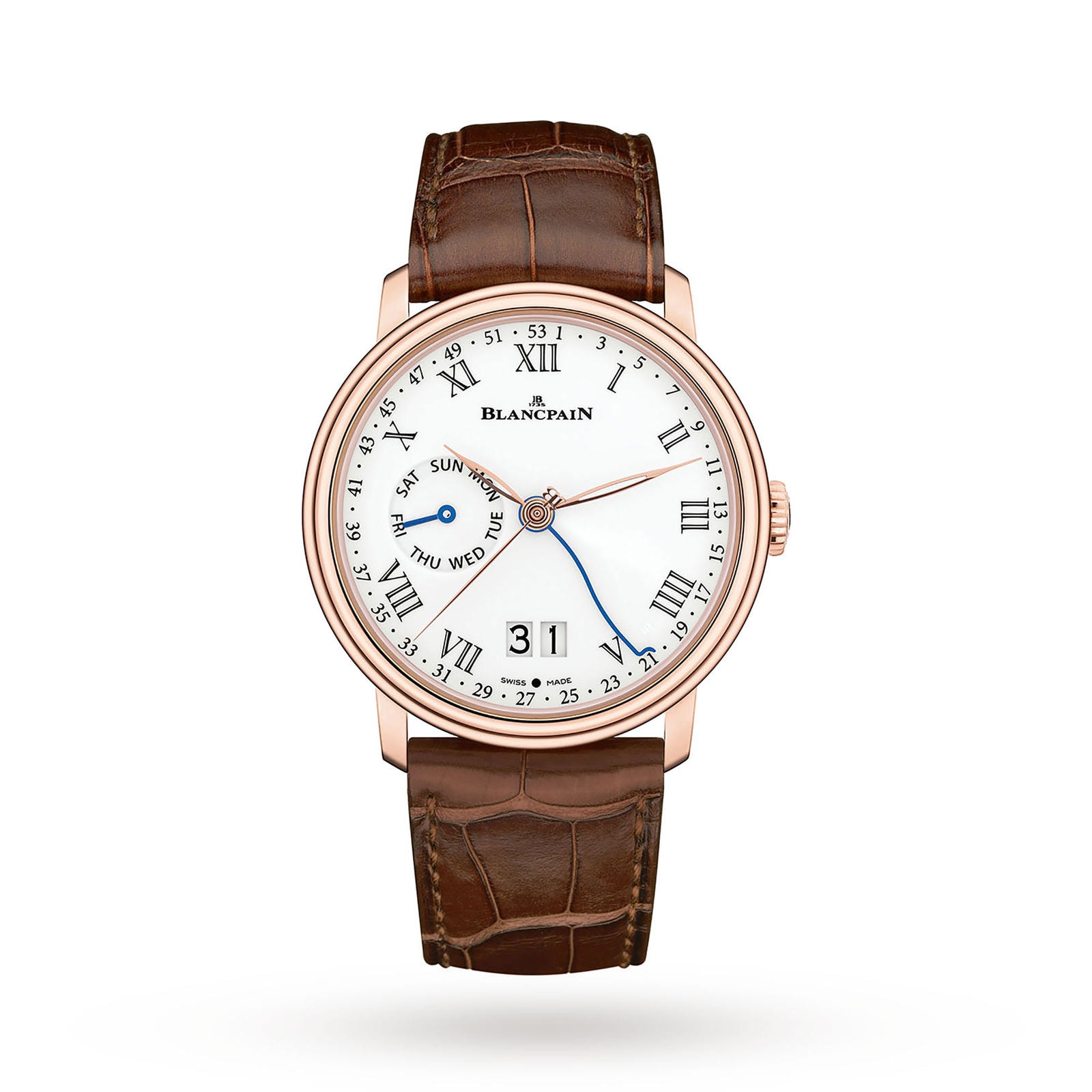 Blancpain Villeret Date 8 Jours 42mm Mens Watch White 