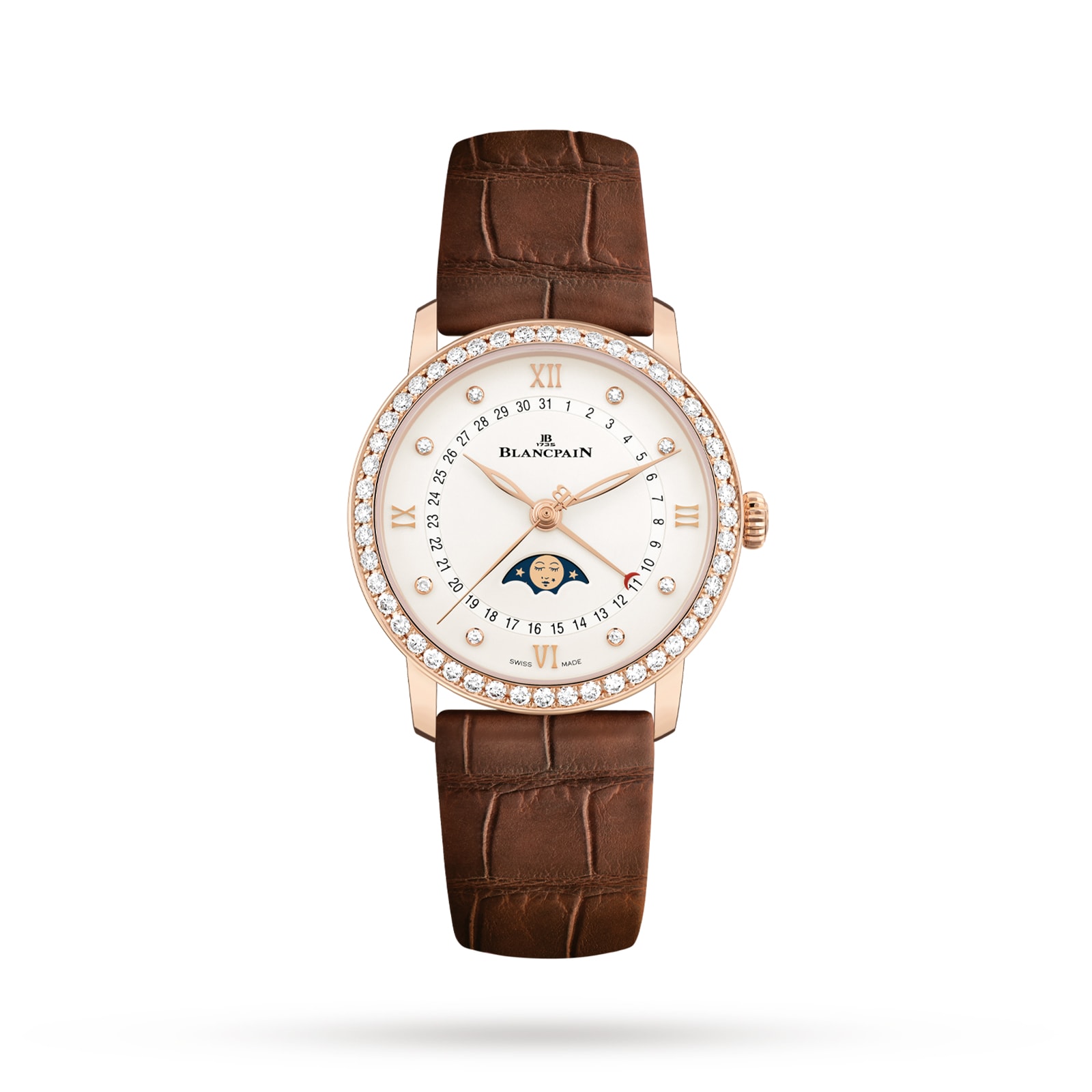 Blancpain Villeret Quantieme Phases de Lune 33mm Ladies Watch White