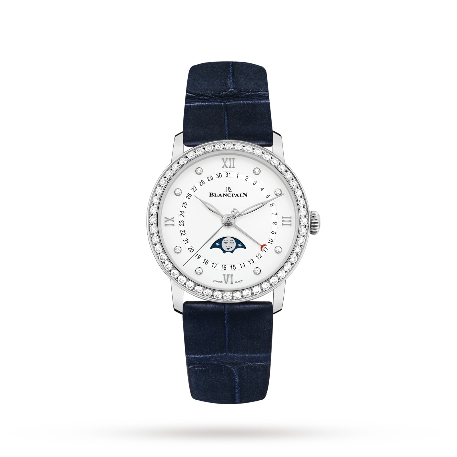 Blancpain Villeret Quantieme Phases de Lune 33mm Ladies Watch White