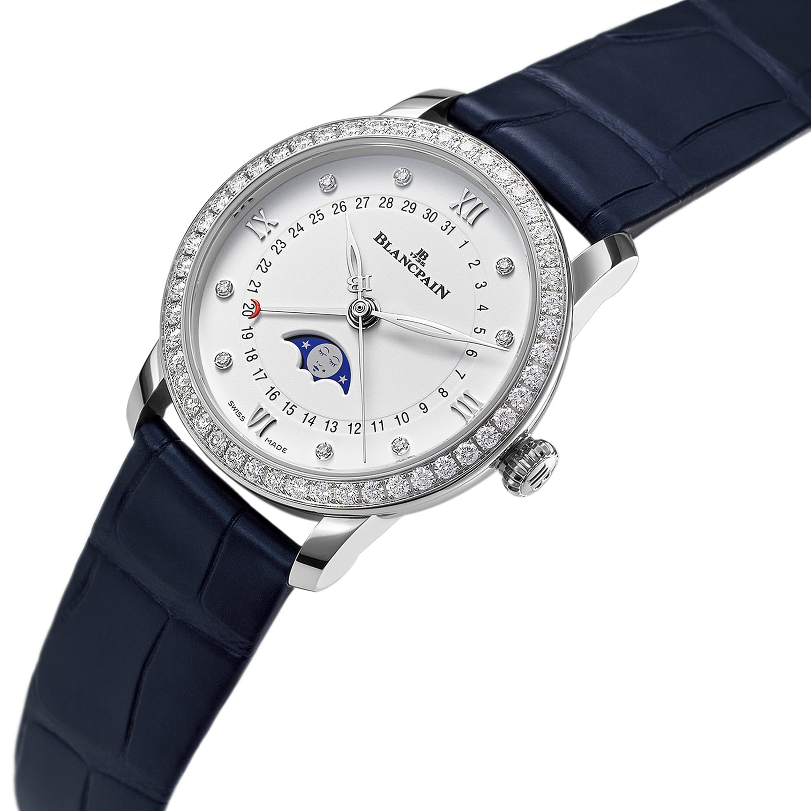 Blancpain Villeret Quantieme Phases de Lune 33mm Ladies Watch White Blancpain Villeret Quantieme Phases de Lune 33mm Ladies Watch White